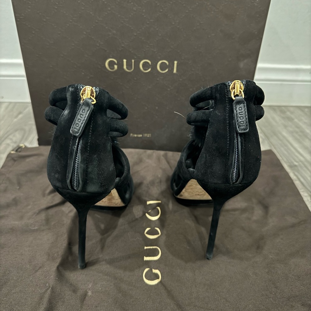 Gucci Black Fur Women's Sandals - Picture 6 of 8